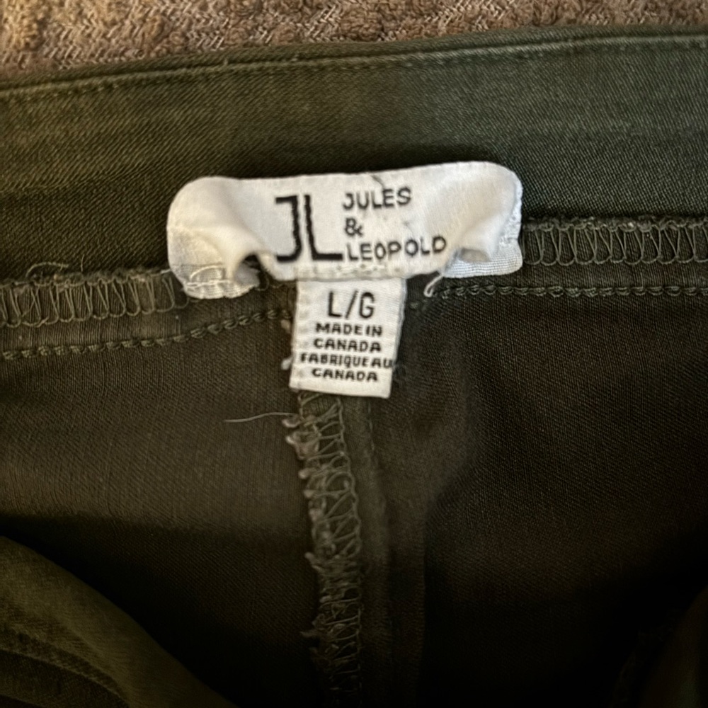 Jules & Leopold Olive High-Rise Wide Leg Trousers - Picture 2 of 2